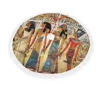 Jupe de sapin de Noël imprimée Women in Ancienne Egypte 121,9 cm avec pompon pour décorations de Noël