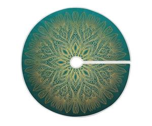 Jupe De Sapin De Noël Mandala Or Et Turquoise Tapis De Sapin M