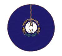 Jupe de sapin de Noël matelassée avec imprimé drapeau de l'État du Kentucky, parfaite pour la protection du sol des vacances et les décorations saisonnières