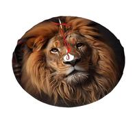Jupe de sapin de Noël moelleuse de 121,9 cm - Décoration douce et exquise avec imprimés de regard de lion pour sapin et fêtes de festival