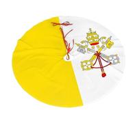 Jupe de sapin de Noël moelleuse de 76,2 cm - Décoration douce et exquise imprimée drapeau du Vatican pour sapin et fêtes de festival