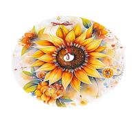 Jupe de sapin de Noël moelleuse de 76,2 cm - Tournesol jaune doux et exquis avec impressions à l'huile pour décoration d'arbre et fêtes de festival