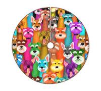 Jupe de sapin de Noël motif schnauzer mignon à l'huile Décoration classique pour Nouvel An Vacances Fête de Noël