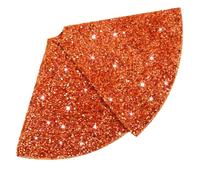 Jupe de sapin de Noël orange - 91,4 cm - Jupe de sapin de Noël à paillettes - Tissu velours - Base ronde étincelante - Décoration d'intérieur et d'extérieur pour décorations de vacances