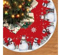 Jupe de Sapin de Noël Rond Tapis de Sapin de Noel Cache Pied Sapins de Noel Couvre-Pied Christmas Tree Skirt pour Décorations de Vacances de Fête(120cm)(04)