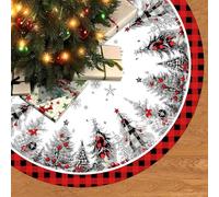 Jupe de Sapin de Noël Rond Tapis de Sapin de Noel Cache Pied Sapins de Noel Couvre-Pied Christmas Tree Skirt pour Décorations de Vacances de Fête(120cm)(07)
