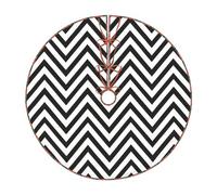 Jupe de sapin de Noël ronde à rayures en zigzag pour décoration de fête de Noël