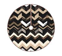 Jupe de sapin de Noël ronde avec imprimé zigzag Noir/blanc