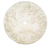 Jupe de sapin de Noël ronde de 120 cm - Jupe de sapin de Noël en fourrure pelucheuse - Couverture pour petit support de sapin de Noël - Jupe de sapin de Noël - Modèle de décoration de Noël - Beige