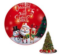 Jupe de Sapin de Noël Rouge, Couverture Sapin de Noël, Christmas Tree Skirt Noel Sapin Tapis Vacances Couvre Pied Sapin Noel pour Décorations de Fête-A