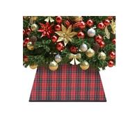 vidaXL Jupe de sapin de Noël Rouge et noir 48x48x25 cm