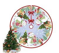 Jupe de sapin de Noël rouge - Jupe de sapin de Noël | Panier de sapin de Noël | Jupe de sapin en osier | Tapis de sapin de Noël en polyester doux rouge pour Noël, décoration multifonctionnelle