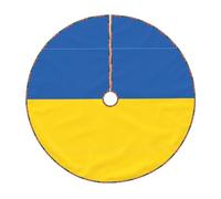 Jupe de sapin de Noël rustique avec drapeau de l'Ukraine, parfaite pour Noël, Halloween et Nouvel An