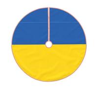 Jupe de sapin de Noël rustique avec drapeau de l'Ukraine, parfaite pour Noël, Halloween et Nouvel An