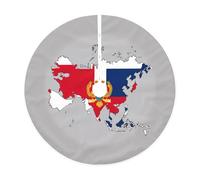 Jupe de sapin de Noël rustique avec drapeau du Monténégrin abstrait, parfaite pour la décoration de la ferme, la jupe de sapin de Noël