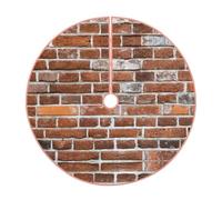 Jupe de sapin de Noël rustique avec impression murale de vieille brique, jupe de sapin de Noël matelassée, parfaite pour Noël, Halloween