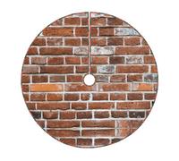 Jupe de sapin de Noël rustique avec impression murale de vieille brique, jupe de sapin de Noël matelassée, parfaite pour Noël, Halloween