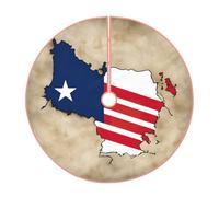 Jupe de sapin de Noël rustique imprimée drapeau du Libéria abstrait, parfaite pour la décoration de ferme, jupe de sapin de Noël