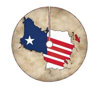 Jupe de sapin de Noël rustique imprimée drapeau du Libéria abstrait, parfaite pour la décoration de ferme, jupe de sapin de Noël