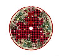 Jupe de sapin de Noël saisonnière avec charmant motif de dessin animé pour ajouter de la chaleur et de la joie à vos décorations de maison de vacances (B)