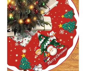 Jupe De Sapin De NoëL,Tapis De Sapin De Noel 90cm,Cache Pied Sapins De Noel,Jupe Sapin De Noel pour DéCorations De Vacances De FêTe(10)