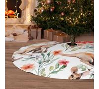 Jupe de sapin de Noël (zoo de kangourou) - 76,2 cm - Tapis de base pour décorations de vacances et cadeaux