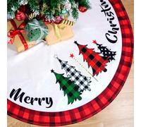 Jupe de Sapin Joyeux Noël, 120cm Couverture d'arbre Rouge, Grande Couverture d'arbre de Noël, Tapis de Sapin de Peluche, Christmas Tree Skirts, pour Décorations de Fête Christmas (B)