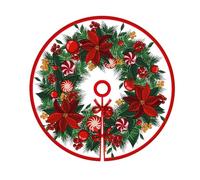 Jupe De Sapin Noël Grand Modèle - Tapis D’Exposition 90 Cm Au Style Vintage, Protège-Sol Décoratif pour Arbre Fêtes Et Ambiance Traditionnelle | Décoration D’Hiver en Maison Campagne