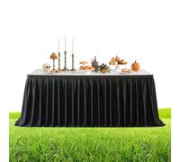 Jupe de table à volants réutilisable | 1,8 m/2,7 m/4,3 m - Accessoire de décoration de bureau pour fête, baptême, banquet, carnaval, mariage, Noël, Halloween, cérémonie de remise de diplôme, fête