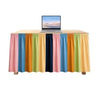 Jupe de table arc-en- 180 x 75 x 0,5 cm | Jupe de bureau à volants pour la rentrée scolaire, un événement de maternelle, un pique-nique, le bureau, la maison