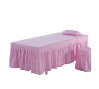 Jupe De Table De Massage Drap de lit solide for Table Massage, for Salon beauté, couverture complète avec jupe et sans taie d'oreiller, 1 pièce(Color 11,Square head (70x190))