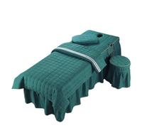 Jupe de table de massage Ensemble 4 en 1, jupe de Table Massage, drap, avec trou for le visage, lit, housse couette, taie d'oreiller, tabouret, ensemble pièces(Color 3,Square 190cm70cm)