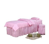 Jupe De Table De Massage Ensemble de literie for Salon beauté, utilisation Massage Spa, linge lit, jupe, housse tabouret, taie d'oreiller, ensembles couette, 4 pièces(Color 1,190x80cm)