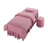 Jupe de table de massage Ensembles de literie for Salon beauté, jupe lit, taie d'oreiller, housse tabouret, couette, couvre-lit, 4 pièces(Color 8,190x80)
