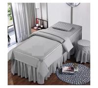 Jupe de table de massage Ensembles de literie for Salon beauté, jupe lit, taie d'oreiller, housse tabouret, couette, couvre-lit, 4 pièces(Color 1,180x60)