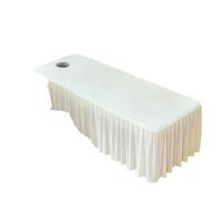 Jupe De Table De Massage Jupe de lit for Salon beauté, couverture complète, SPA, Table Massage, drap, jupe avec trou(WHITE,60X180CM)