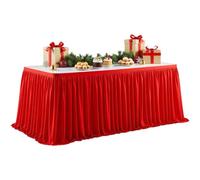 Jupe de table en tissu | 1,8 m - Décoration de table de Noël - Décoration de fête en tissu pour rassemblement, anniversaire, banquet, révélation du sexe, mariage, vacances en plein air