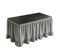 Jupe de table en tissu vichy à volants pour bureau d'enseignant 1,8 m | Jupe de table de salle de classe pour fête, dessert, bar, étude, banquet, salle à manger, événement, remise de diplôme