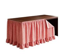 Jupe de table pour enseignant - 1,8 m - Vichy - Installation rapide | Jupe de table de salle de classe pour mariage, réception, fête, dessert, bar, banquet, événement, remise de diplôme