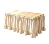 Jupe de table pour salle de classe 1,8 m à volants vichy à installation | Jupe de table de salle de classe pour mariage, réception, fête, dessert, bar, banquet, événement, remise de diplôme