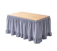 Jupe de table pour salle de classe, tissu vichy à installation rapide | Jupe de bureau pour enseignant de salle de classe pour mariage, réception, fête, dessert, bar, banquet, événement