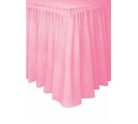 Unique Party - 50402 - Jupe de Table en Plastique - 4,2 m - Rose Pastel