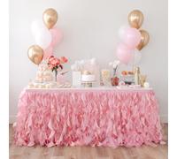 Jupe de table tutu - Jupe de table en tulle - Décoration - Nappe en tulle moelleux pour fête d'anniversaire, fête prénatale, révélation du sexe, fête de mariage, Saint-Valentin, bal de fin d'année,