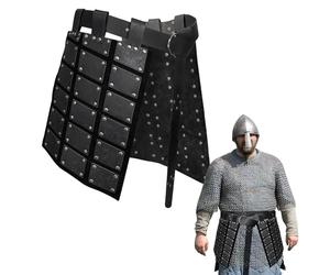 Jupe de taille de combat de chevalier en simili cuir - Protège-cuisses de style médiéval avec ceinture | Accessoire d'armure de Costume rétro pour déguisement de scène de Festival de spectacle de Cosp