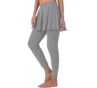 Jupe de tennis pour femme 3/4 leggings avec jupe taille haute coupe étroite jupe de sport unie extensible grandes tailles jupe plissée sports d'extérieur jupe pantalon respirante pour tennis, XS à 4XL