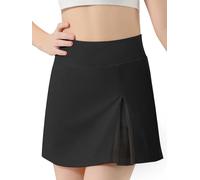 Jupe de tennis taille haute avec poches pour filles - Jupe de golf trapèze - Pour le sport, la gym, la course à pied, l'entraînement, l'école, noir, 10-12 ans