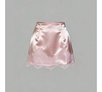 Jupe décontractée élégante et rétro française en satin marron à motif floral patchwork, nouvelle arrivée chic du début du printemps L,M,S,XS,XXSPlantesTissu tissé