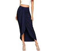 Jupe DéContractéE Fendue Portefeuille AsyméTrique éLastique Taille Haute Maxi DrapéE Solide Sexy Mini Mi Longue Courte Chic Grande Boheme Ete PlisséE Crayon Laine Chaud Jupe De Couleur Unie