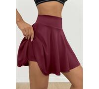 Jupe demi-corps pour femme, cent de jupe plissée douce et confortable, respectueuse de la peau, décontractée, Slim, couleur unie, jupe et pantalon bordeaux