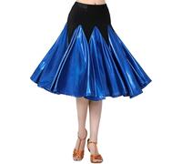 Jupe d'entraînement latine pour les spectacles de danse de société, jupe midi évasée avec une forme swing élégante, polyvalente à porter pour les fêtes et les activités de loisirs toute l'année